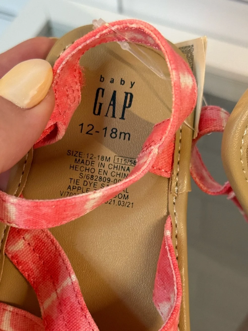 GAP Kids Coral Pink Tie-Dye Strappy Sandals